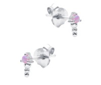 Cute Opal Stone Silver Stud Earring STS-6204